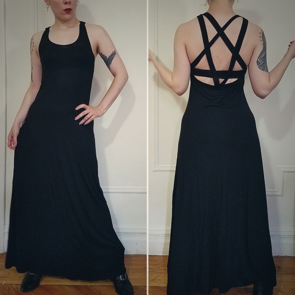 Killstar Pentagram back maxi dress